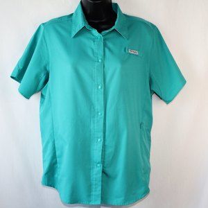 Columbia PFG teal fishing shirt size medium